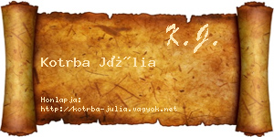 Kotrba Júlia névjegykártya